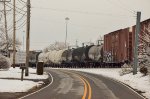 Train awaiting instructions next to Old La Grange Rd